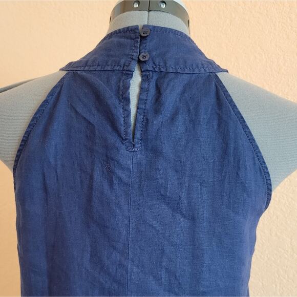 United Colors of Benetton Navy Linen Halter Trapeze Dress Size XS - Picture 10 of 10
